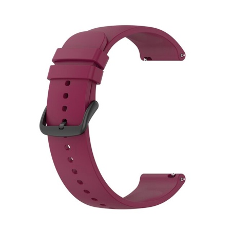 Curea Slicon pentru Samsung Galaxy Watch 4/5/Active 2, Huawei Watch GT 3 /GT 3 Pro, 22mm, Catarama Neagra, SKDR BandPro W001 - Visiniu
