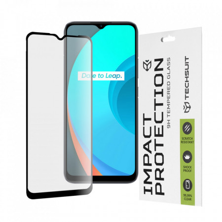 Folie Realme C11, ce acopera tot ecranul 111D, Techsuit - Negru