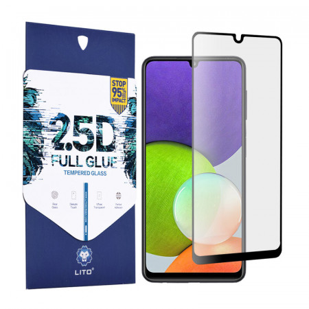 Folie Samsung Galaxy A22 4G, 2.5D FullGlue Glass, LITO - Negru