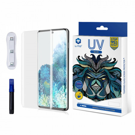 Folie sticla Samsung Galaxy S22 Ultra, 3D UV cu adeziv LITO - Transparent