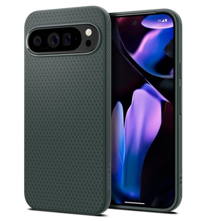 Husa Google Pixel 9 Pro XL flexibila, Spigen Liquid Air - Verde