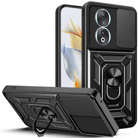 Husa Honor 90 cu inel magnetic, Techsuit CamShield - Negru