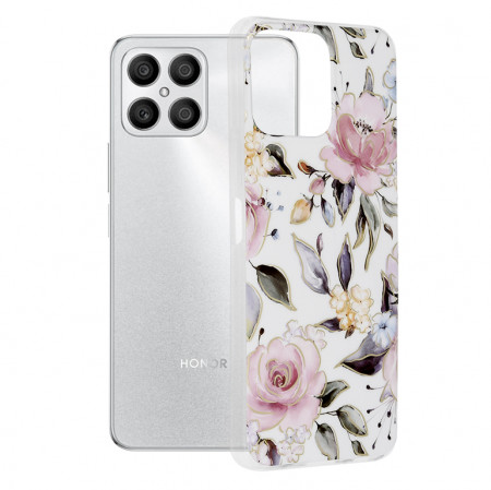 Husa Honor X8 4G Marble Series, Techsuit - Chloe White
