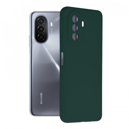 Husa Huawei Nova Y70 din silicon moale, Techsuit Soft Edge - Verde inchis