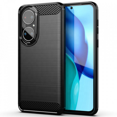 Husa Huawei P50, Carbon Silicone, Techsuit - Negru