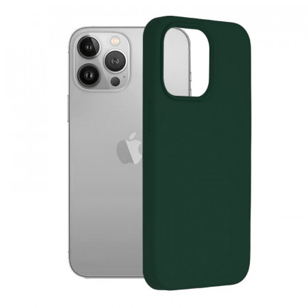 Husa iPhone 13 Pro Max din silicon moale, Techsuit Soft Edge - Dark Green