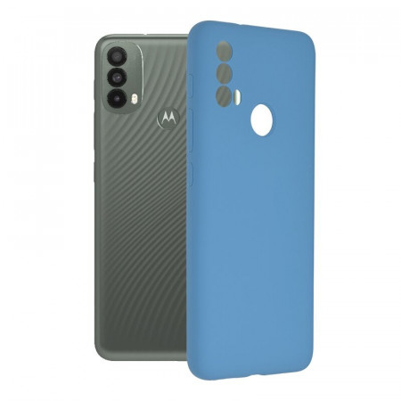Husa Motorola Moto E40 din silicon moale, Techsuit Soft Edge - Denim Blue