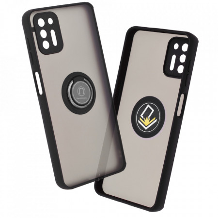 Husa Motorola Moto G9 Plus cu inel, Techsuit Glinth - Negru