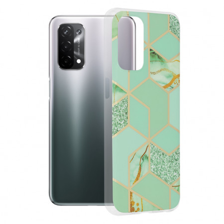Husa Oppo A54 5G / A74 5G / OnePlus Nord N200 5G Marble Series, Techsuit - Green Hex