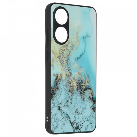 Husa Oppo A78 4G cu sticla securizata, Techsuit Glaze - Blue Ocean