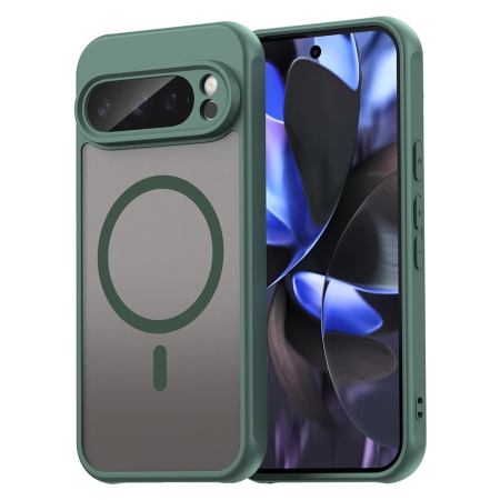 Husa pentru Google Pixel 9 Pro, SKYDDAR INNOVATION, HaloFrost MagSafe II, Antisoc, set cu sticker, Verde