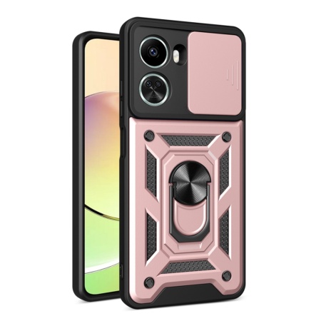 Husa pentru Huawei nova 11 SE / nova 12 SE, SKYDDAR INNOVATION, CamShield, Inel magnetic, set cu sticker, Roz