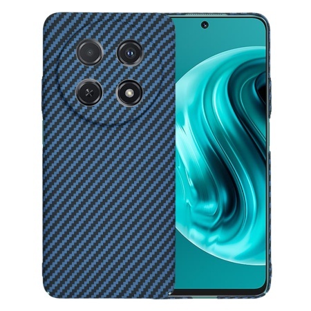 Husa pentru Huawei nova 12i / nova 13i, SKYDDAR INNOVATION, textura carbon, Carbonite FiberShell, set cu sticker, Cyan,