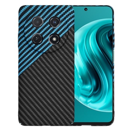 Husa pentru Huawei nova 12i / nova 13i, SKYDDAR INNOVATION, textura carbon, Carbonite FiberShell, set cu sticker, Bleu,