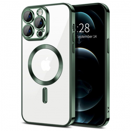 Husa pentru iPhone 12 Pro Max cu Magsafe integrat, SKYDDAR Luxury Shield - Verde inchis