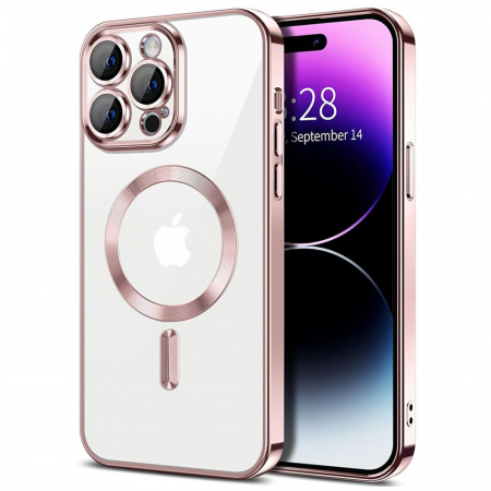 Husa pentru iPhone 14 Pro cu Magsafe integrat, SKYDDAR Luxury Shield - Roz