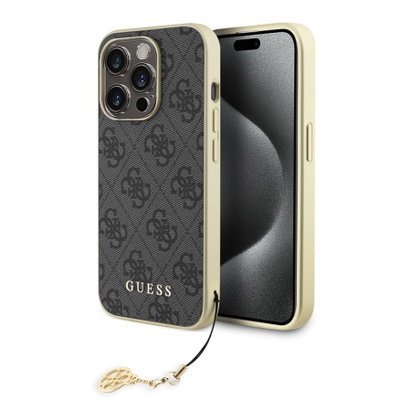 Husa pentru iPhone 15 Pro Max Hardcase 4G Charm, Guess - Gri