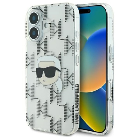 Husa pentru iPhone 16 IML Luxury, Karl Lagerfeld - Transparenta
