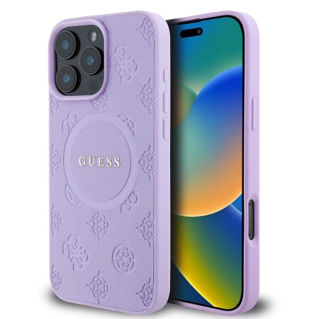 Husa pentru iPhone 16 Pro Max Saffiano MagSafe, Guess - Mov