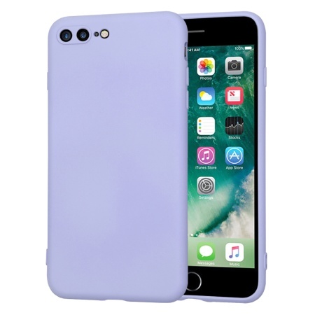 Husa pentru iPhone 8 Plus / 7 Plus, SKYDDAR INNOVATION, din Silicon Catifelat, SoftElegance, set cu sticker, Violet