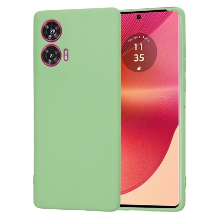 Husa pentru Motorola Edge 50 Fusion, SKYDDAR INNOVATION, din Silicon Catifelat, SoftElegance, set cu sticker, Verde deschis