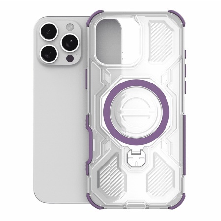Husa pentru Motorola Edge 60 Fusion / Edge 60, Antisoc, SKYDDAR INOVATION, Carbon Shield PRO, Magsafe, set cu sticker, Mov