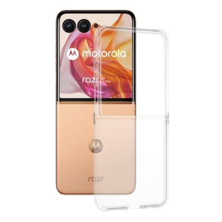 Husa pentru Motorola Razr 50 Ultra, SKYDDAR INNOVATION, ClearGuard, din silicon transparent, set cu sticker, Transparenta