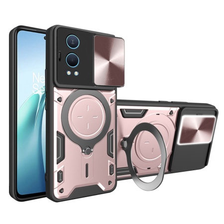 Husa pentru OnePlus Nord CE4 Lite, SKYDDAR INNOVATION, CamGuard Pro, Inel Magnetic, Protectie Camera, set cu sticker, Roz auriu