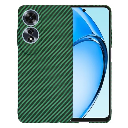 Husa pentru Oppo A60 4G, SKYDDAR INNOVATION, textura carbon, Carbonite FiberShell, set cu sticker, Verde,