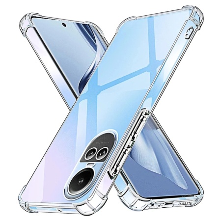 Husa pentru Oppo Reno10 / Reno10 Pro , SKYDDAR INNOVATION, Shockproof Clear din Silicon Slim, Transparenta, set cu sticker