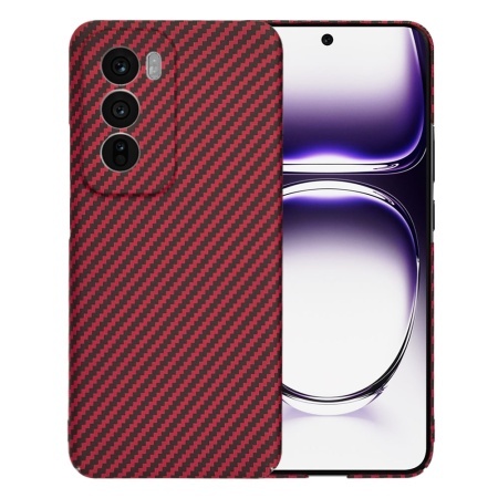 Husa pentru Oppo Reno12, SKYDDAR INNOVATION, textura carbon, Carbonite FiberShell, set cu sticker, Rosu,