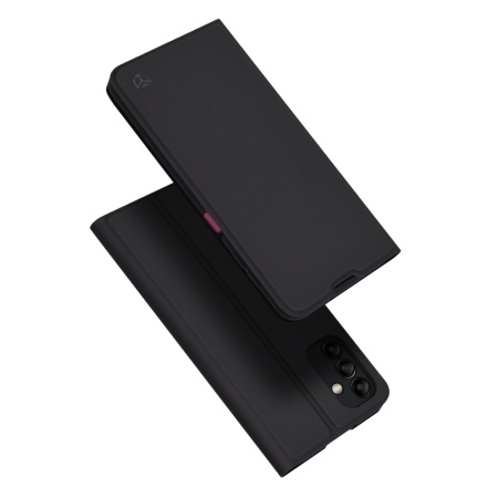 Husa pentru Samsung Galaxy A14 5G / Galaxy A14 4G, SKYDDAR INNOVATION, Magskin Book, tip Carte cu Portofel Interior, set cu sticker, Negru