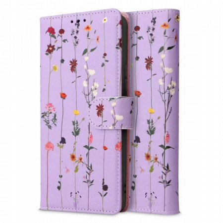 Husa pentru Samsung Galaxy A34 tip carte magnetica, SKYDDAR Wallet - Garden Violet