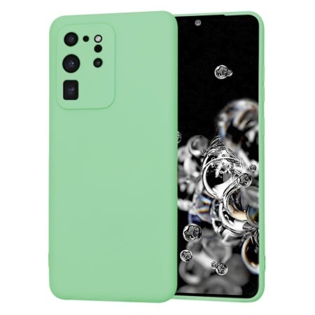 Husa pentru Samsung Galaxy S20 Ultra 5G / Galaxy S20 Ultra, SKYDDAR INNOVATION, din Silicon Catifelat, SoftElegance, set cu sticker, Verde deschis