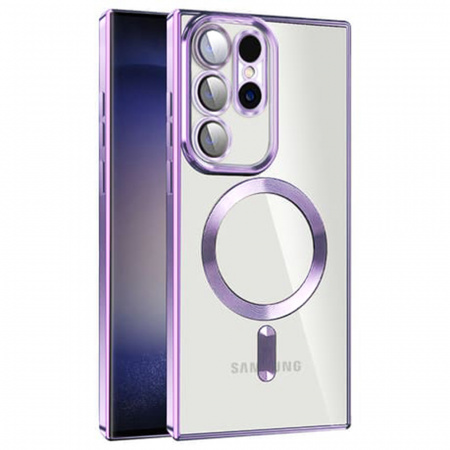 Husa pentru Samsung Galaxy S22 Ultra 5G cu Magsafe integrat, SKYDDAR Luxury Shield - Mov