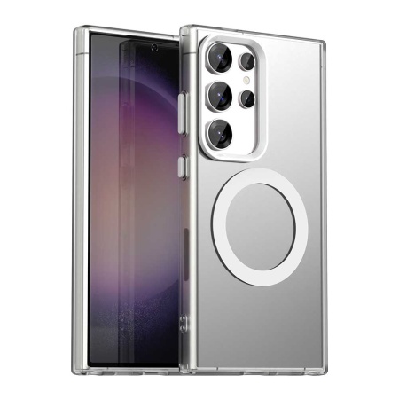 Husa pentru Samsung Galaxy S23 Ultra, SKYDDAR INOVATION, CandyCase, Magsafe, set cu sticker, Alb