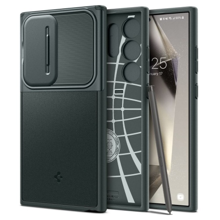 Husa pentru Samsung Galaxy S24 Ultra, Spigen Optik Armor - Verde