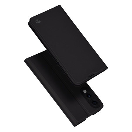 Husa pentru Samsung Galaxy S25 Edge, SKYDDAR INNOVATION, Magskin Book, tip Carte cu Portofel Interior, set cu sticker, Negru