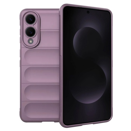 Husa pentru Samsung Galaxy S25 Edge, SKYDDAR INNOVATION, Vogue din Silicon Mat, set cu sticker, Mov