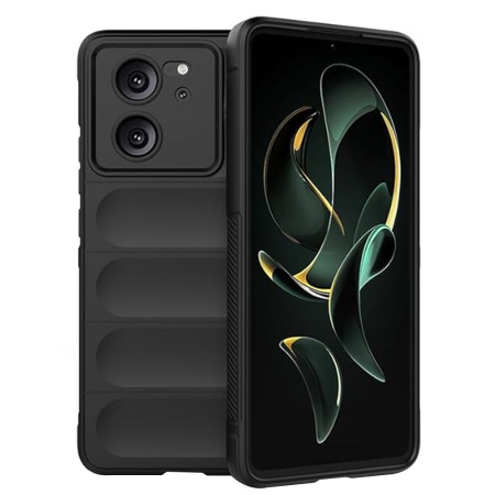 Husa pentru Xiaomi 13T / 13T Pro, SKYDDAR INNOVATION, Magic Shield, din Silicon Mat, set cu sticker, Negru