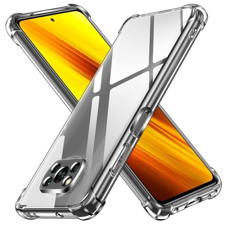 Husa pentru Xiaomi Poco X3 Pro / Poco X3 NFC / Poco X3 , SKYDDAR INNOVATION, Shockproof Clear din Silicon Slim, Transparenta, set cu sticker