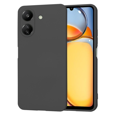 Husa pentru Xiaomi Redmi 13C 4G / Poco C65, SKYDDAR INNOVATION, din Silicon Catifelat, SoftElegance, set cu sticker, Negru