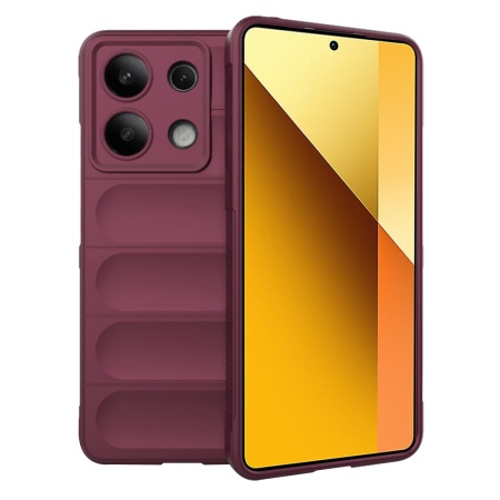 Husa pentru Xiaomi Redmi Note 13 5G, SKYDDAR INNOVATION, Magic Shield, din Silicon Mat, set cu sticker, Bordo
