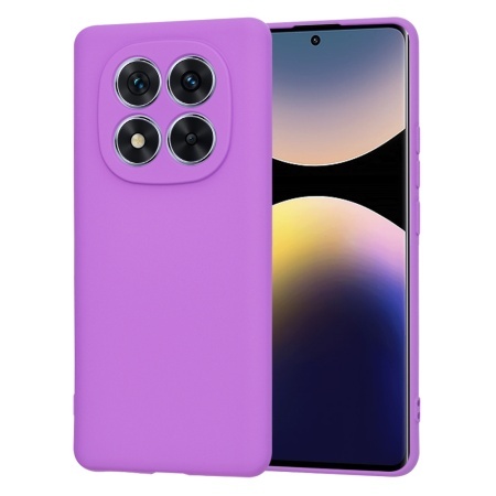 Husa pentru Xiaomi Redmi Note 14 Pro 5G / Poco X7, SKYDDAR INNOVATION, din Silicon Catifelat, SoftElegance, set cu sticker, Mov