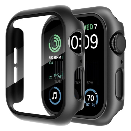 Husa protectie Smartwatch Apple Watch 4 / 5 / 6 / SE (40mm), SKYDDAR INNOVATION, Defense360 Pro + Screen Protector, AntiSoc, set cu sticker, Negru