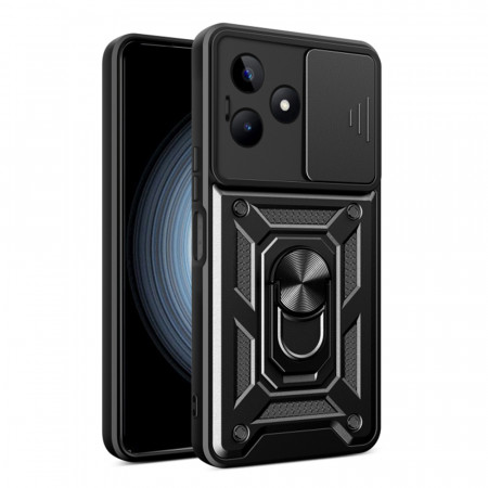 Husa Realme C51 / Note 50 cu inel magnetic si protectie camera Skyddar CamShield - Negru