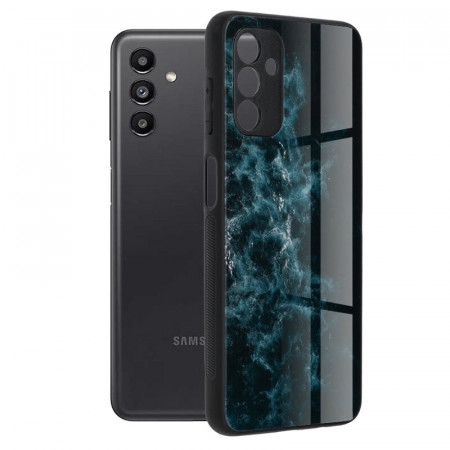Husa Samsung Galaxy A13 5G / A04s cu sticla securizata, Techsuit Glaze - Blue Nebula