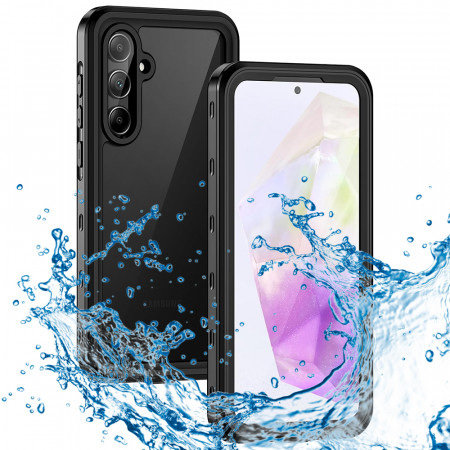 Husa Samsung Galaxy A35 5G rezistenta la apa, Waterproof IP68, ShellBox - Negru