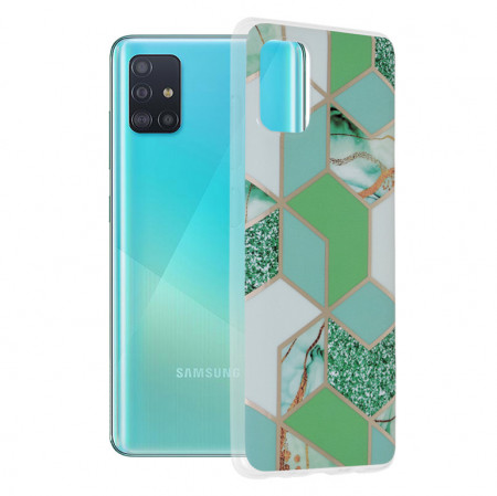Husa Samsung Galaxy A51 Marble Series, Techsuit - Green Hex