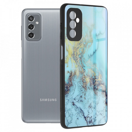 Husa Samsung Galaxy M52 5G cu sticla securizata, Techsuit Glaze - Blue Ocean